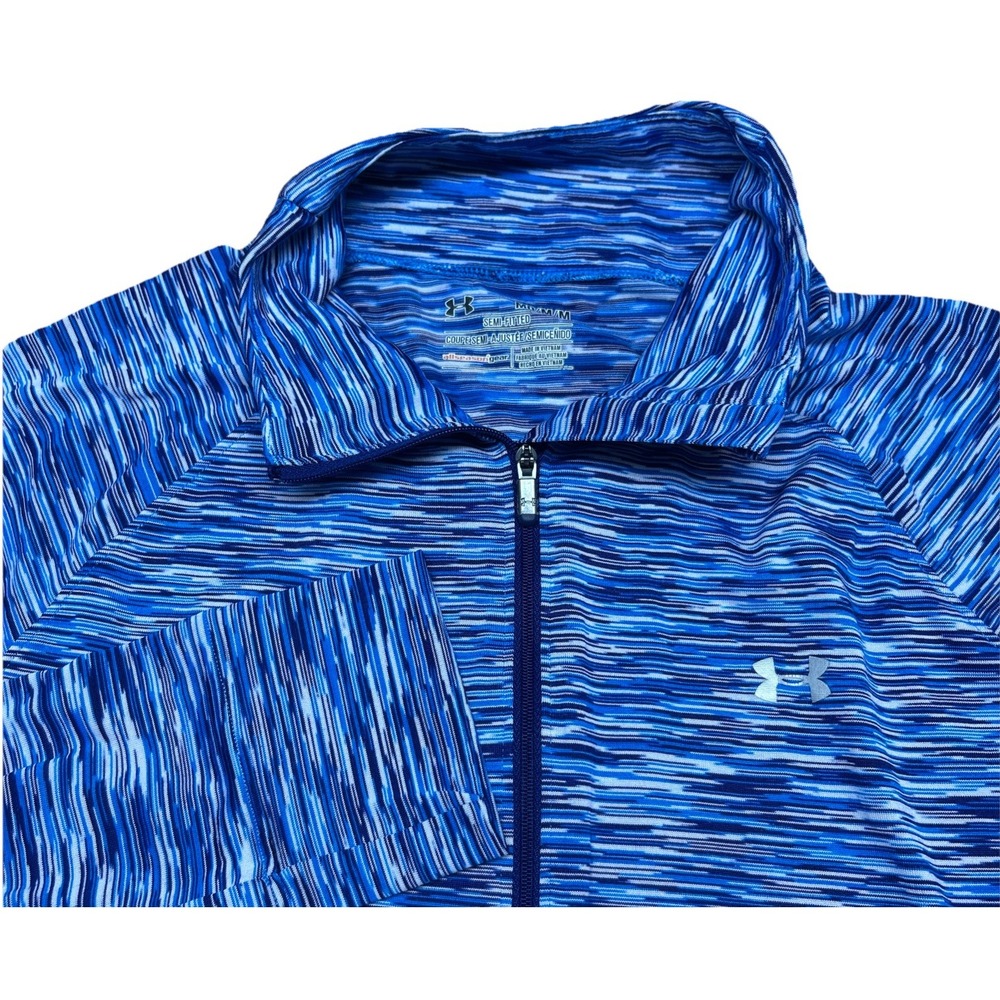 Under Armour Pullover Women M Blue Heather‎ Semi Fit SUPER  LIGHTWEIGHT 1/4 Zip
